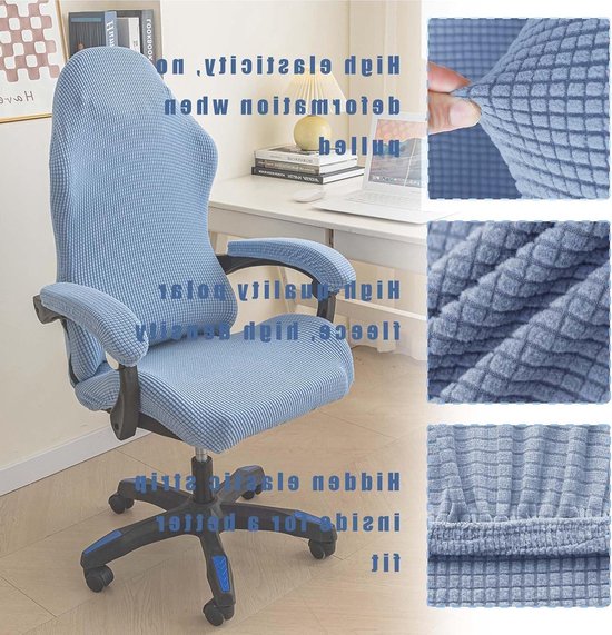Allecto Plus - 4-delige Hoes voor Gaming Stoel - Blauw - Wasbaar en Antislip - Geschikt voor Gaming Stoel, Computer Stoel en Draaistoel van Allecto Plus — afbeelding 3