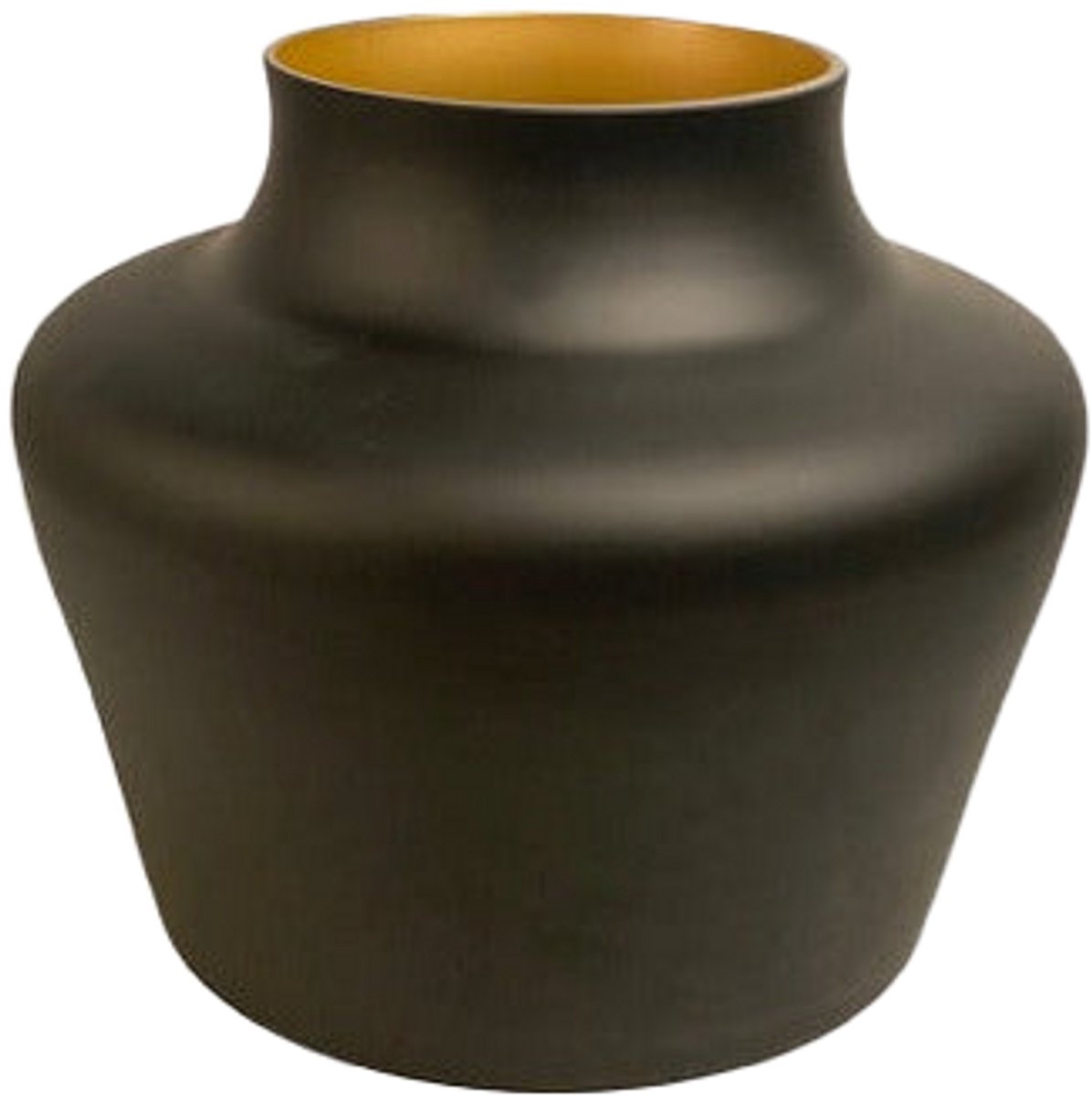 Viv! Home Luxuries Vaas - glas - zwart goud - 22cm - topkwaliteit