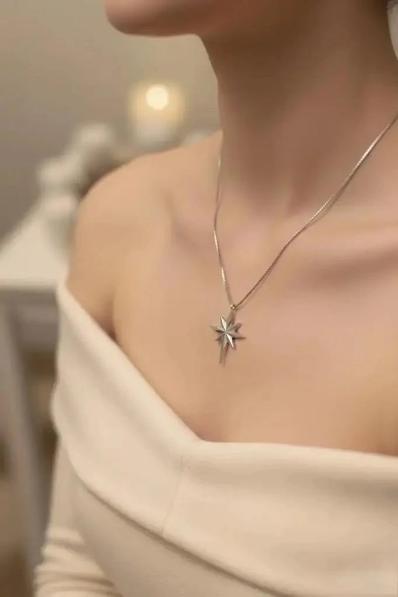 Dorvina 316L Staal Ketting Zilverkleurig Kutup Ster Model 60 cm Ketting Dames Ketting Verkleurt Niet | Stijlvol en Duurzaam Sieraad