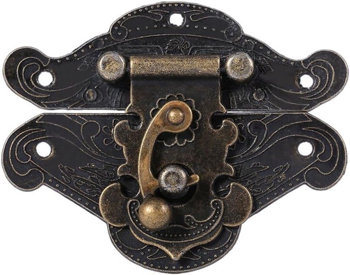 Verstelbare Hasp Sluiting voor Houten Sieradenkist - Veiligheidsvergrendeling voor Meubels en Kasten - Duurzaam en Betrouwbaar Sieraden Lockysteem (M 2.5" x 2.1")