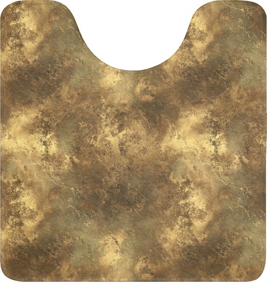 Tapis de WC avec découpe, 55x60 cm, avec motif aspect métal vieilli doré.