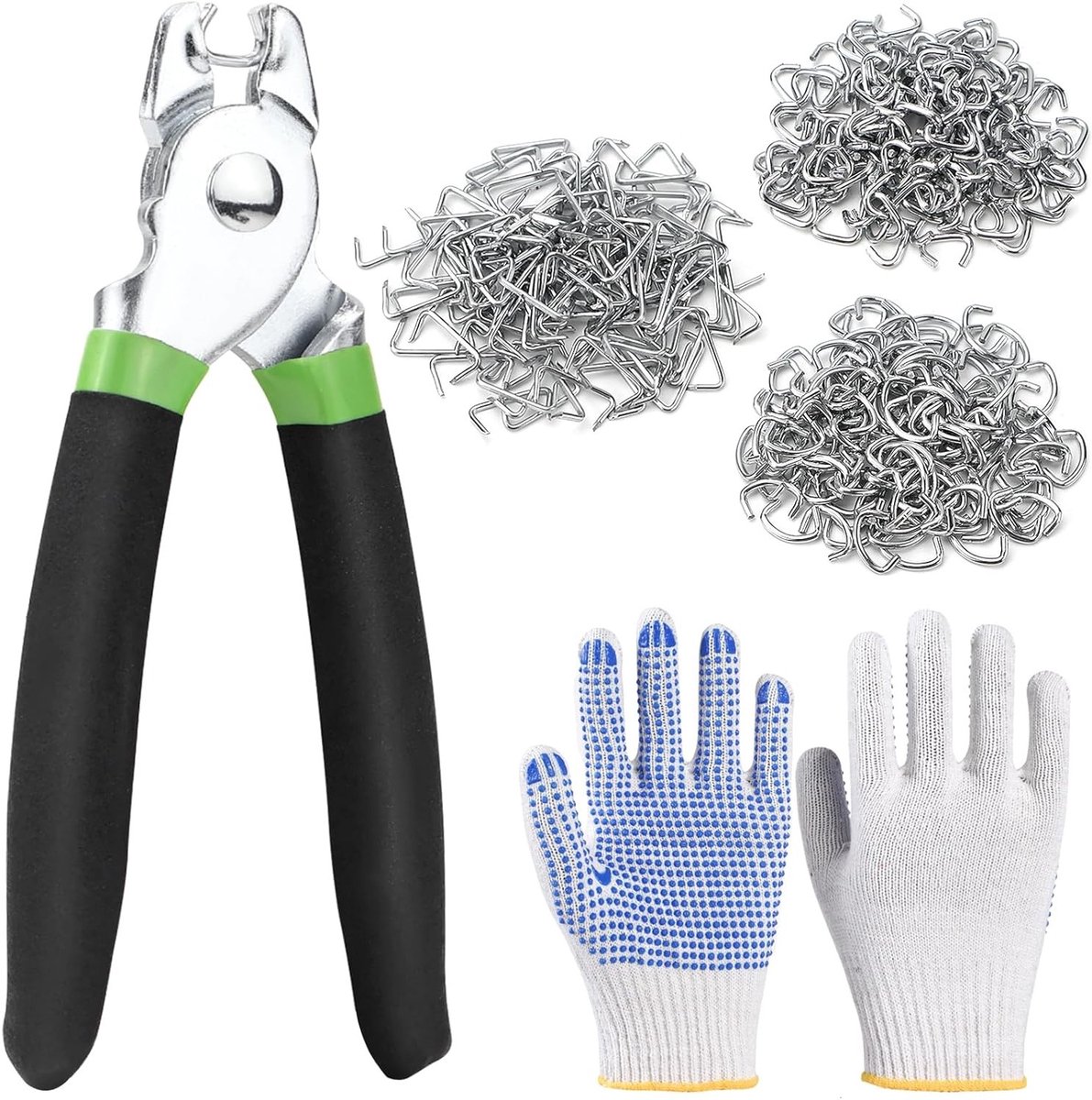 Snoeischaar voor het Bevestigen van Draad met 360 Stuks Clips van 3/4 Inch, 1/2 Inch en 3/8 Inch, Ideaal voor Tuinieren en Draadconstructies