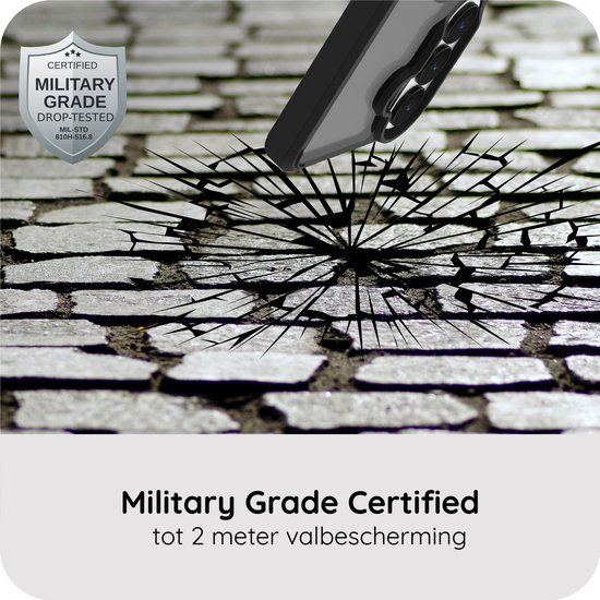 Cazy Hoesje geschikt voor Samsung Galaxy S26 Plus Hoesje geschikt pour MagSafe - Military Grade Backcover - Zwart
