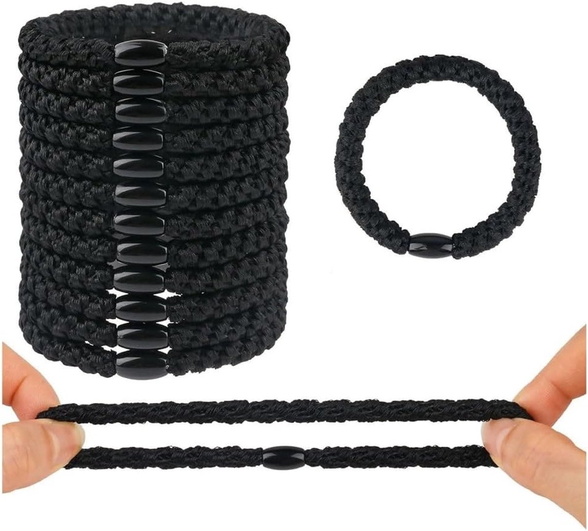 Elastische haarelastiekjes voor meisjes - Veelkleurige gevlochten haarbanden, katoen, dik en stevig, perfect voor elke haarstijl