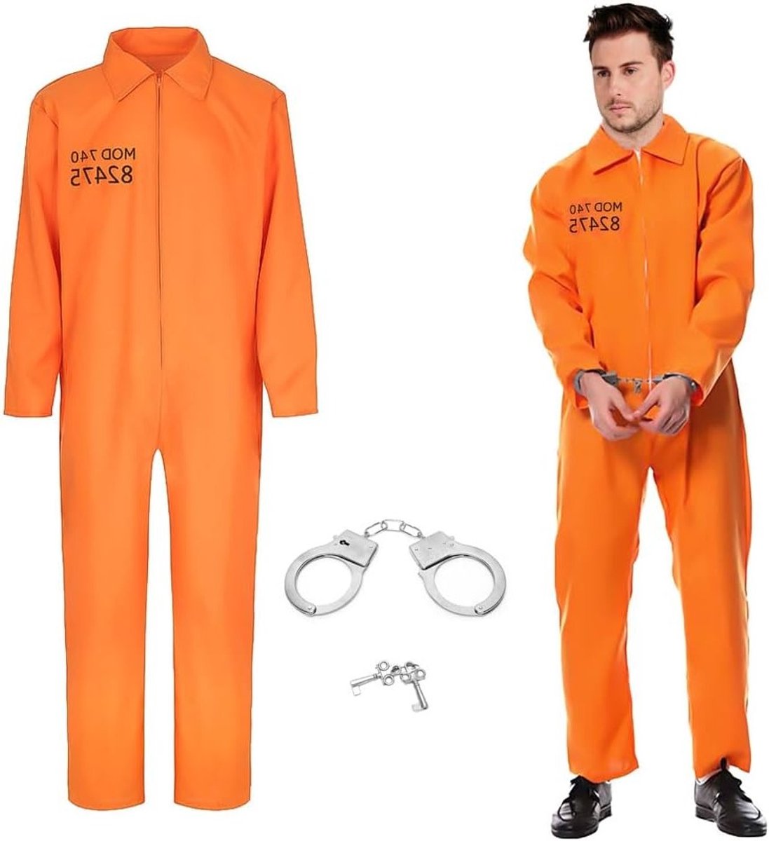 Oranje gevangenis kostuum voor mannen en vrouwen - unisex carnaval kostuum voor feesten, cosplay en thema evenementen