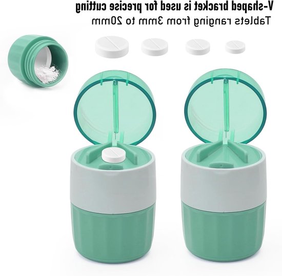 3-in-1 Tablet Crusher met Depot Compartment, RVS Snijblad, Medicijn Vermaler en Poeder Molen, Multi-functioneel Keukenhulpmiddel voor Gezondheid en Geneeskunde van Merkloos — afbeelding 2