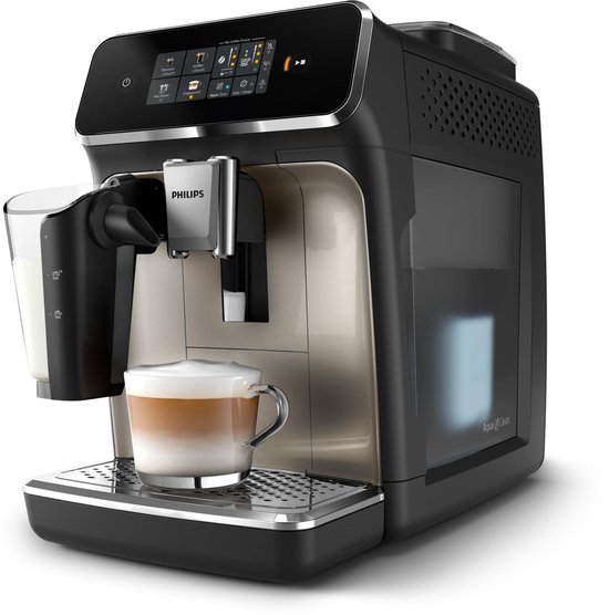 Philips 2300 Series LatteGo EP2236/40 - Espressomachine - 3 Soorten Koffie + Heet Water - Zwart / Chroom - + AquaClean Filter