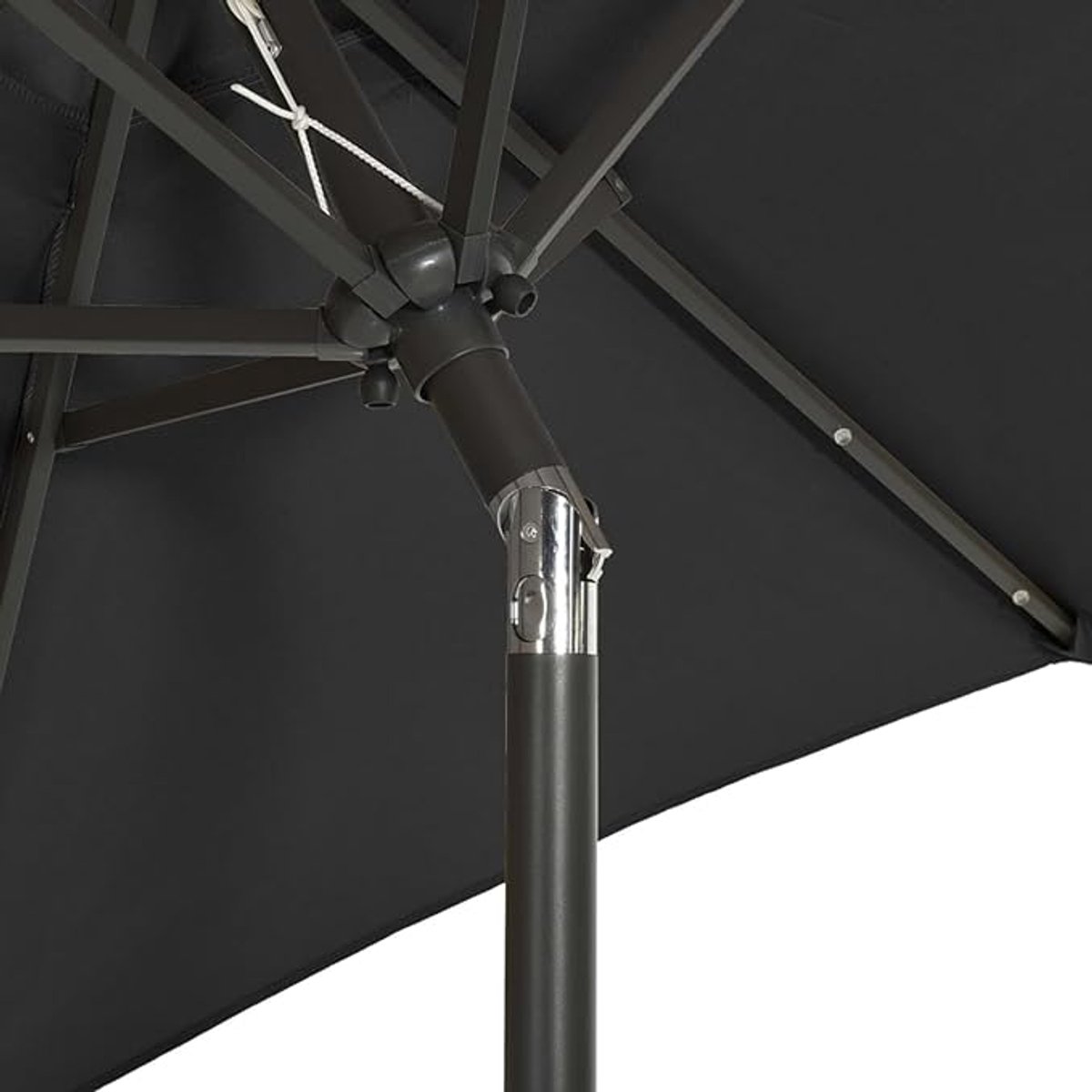 Dubbele Parasol met LED Verlichting 292x150 cm – Depauwonen Luxe Balkon & Tuin Parasol met Kantelfunctie, Handslinger & Zonnepaneel – Ovale Marktparasol voor Terras, Balkon en Tuin – Antraciet – De...