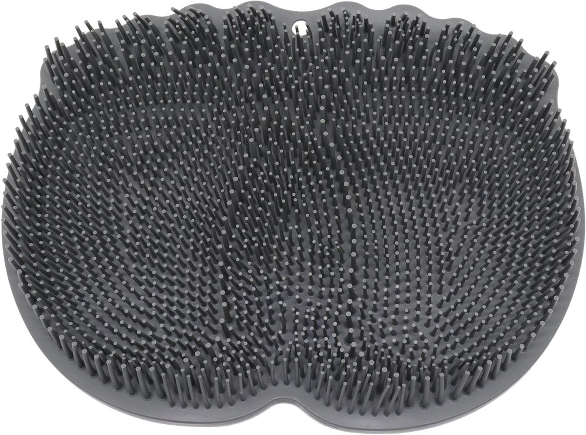 Douche Voetscrubber - Voetmassager Mat - Douche Reinigen - Antislip Zuignappen - 30 x 23 x 3 cm - Grijs