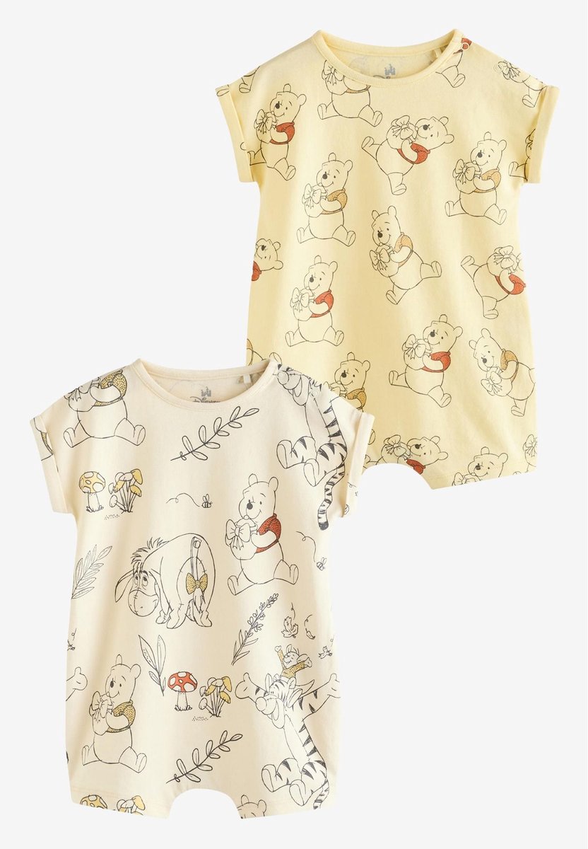 Next 2 Pack Printed Winnie The Pooh Baby Rompers