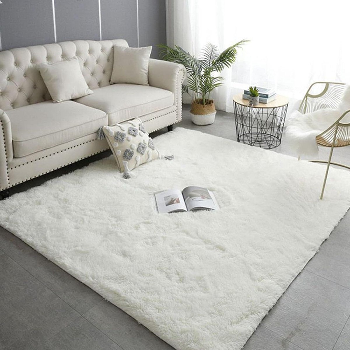 Hoogpolig Vloerkleed - Pluche Tapijt - Woonkamer Decoratie - Antislip Bodem - 100 x 305 cm
