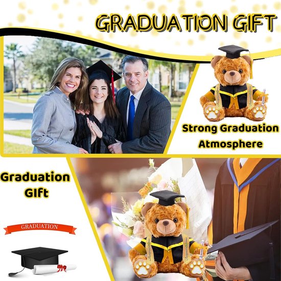Afstudeerbeer - Teddybeer met tekst - Cadeau geven - Gepersonaliseerd met foto - 20cm - Kleur 13 — afbeelding 2