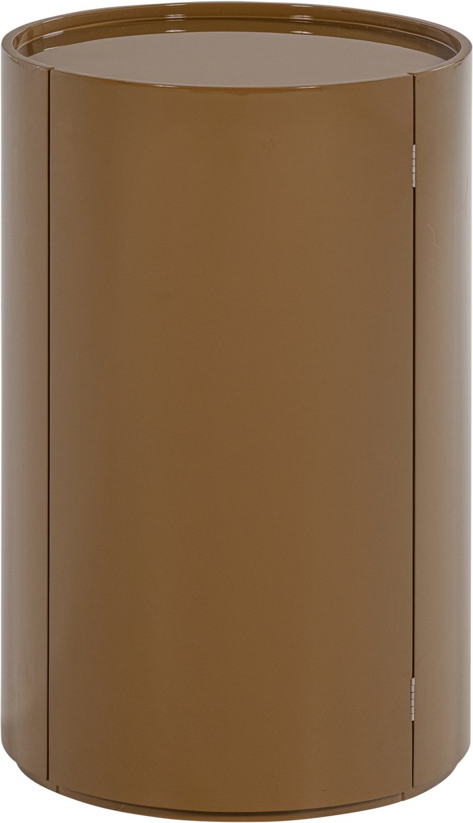 WOOOD Sera Ronde Kast 72xØ45 cm - Hout - Hoogglans Honinggeel