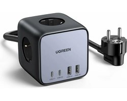 UGREEN DigiNest Cube USB-oplader 65 W Randaarde stopcontact, 2x USB-A, 2x USB-C USB PD 2.0, USB PD 3.0, PPS, QC 2.0, QC