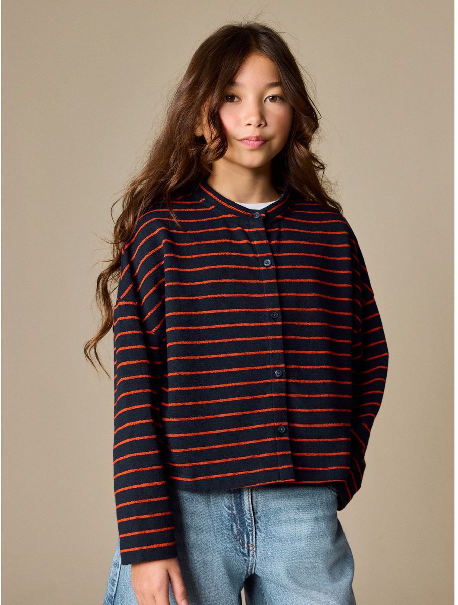Next - Meisjes - Getextureerd vest met strepen - Rood
