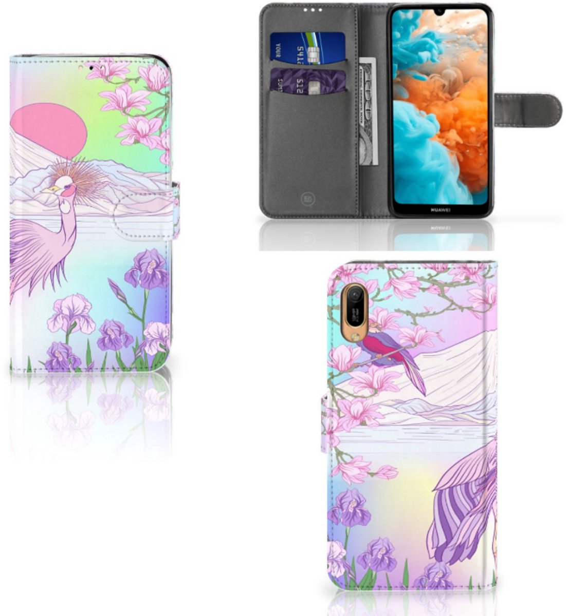 Huawei Y6 (2019) Telefoonhoesje met Pasjes Bird