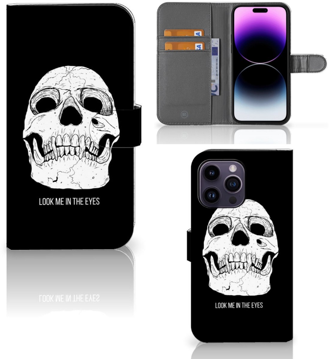 Telefoonhoesje met Naam iPhone 15 Pro Max Skull Eyes