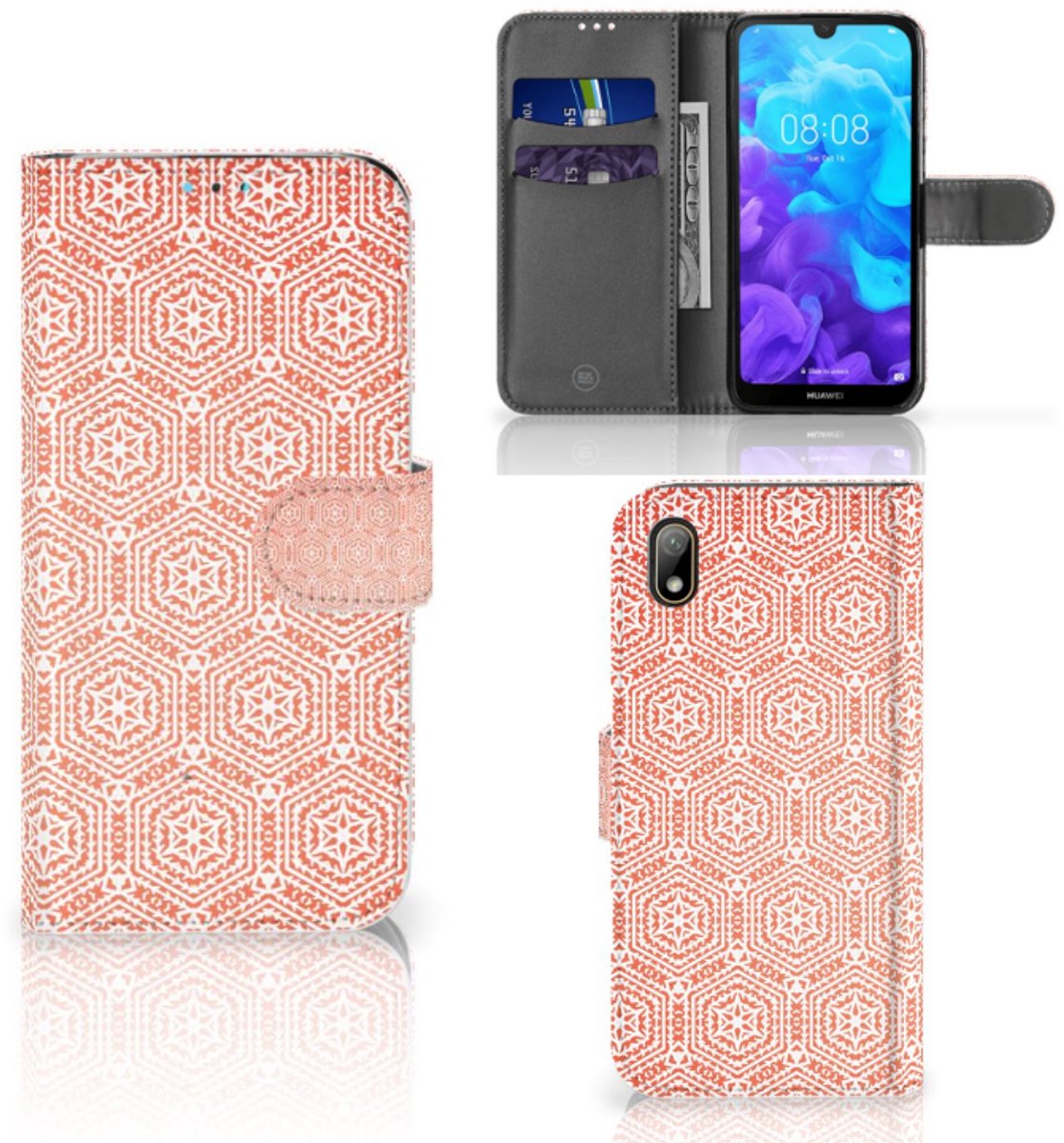 Huawei Y5 (2019) Telefoon Hoesje Pattern Orange