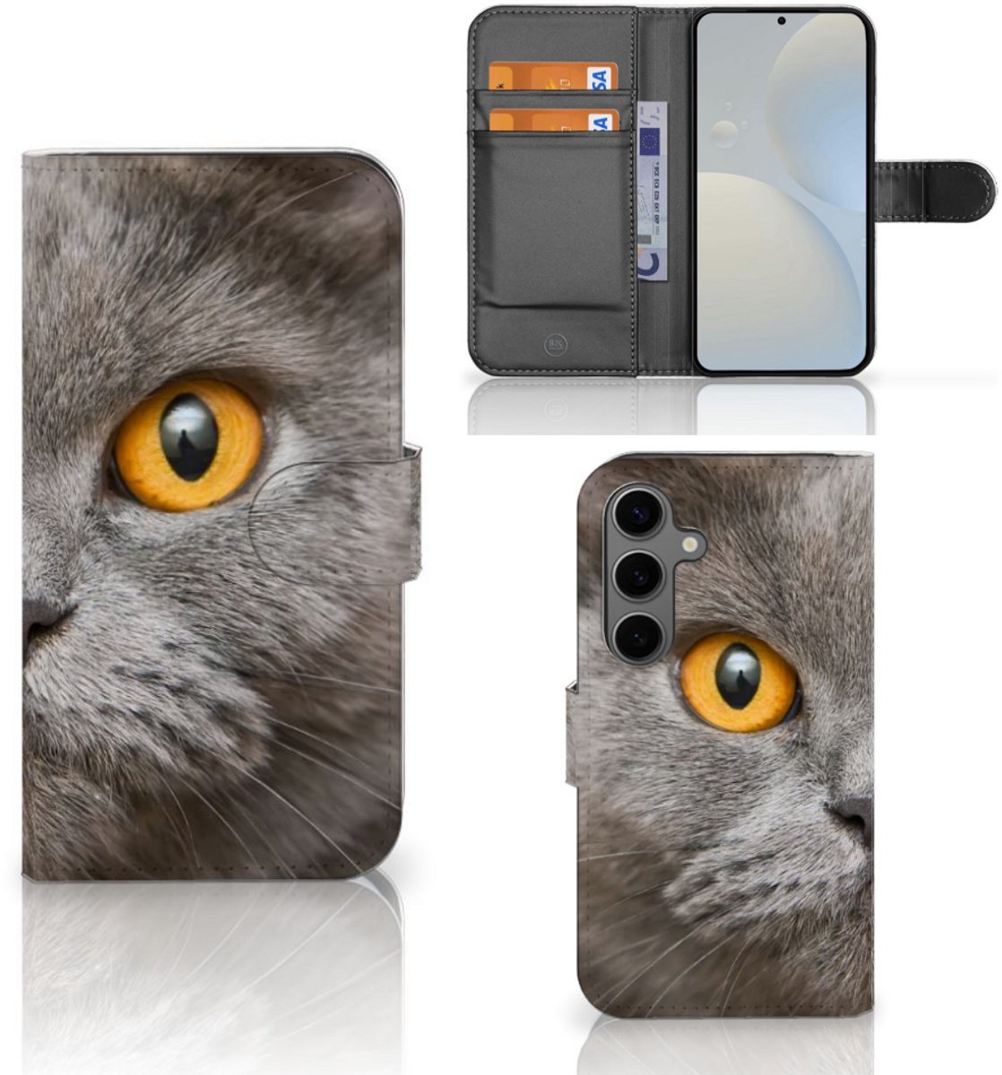 Telefoonhoesje met Pasjes Samsung Galaxy S25 Britse Korthaar