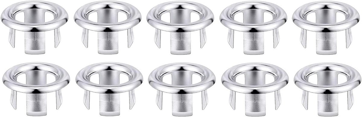 Set van 10 Decoratieve Overloopringen voor Keuken en Badkamer, Geschikt voor 22mm en 24mm Gaten, Ronde Afdekking voor Afvoer en Overloop