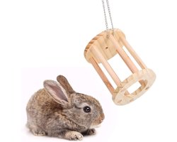 Houten Hooi Voederbak voor Huisdieren - Speelgoed voor Chinchilla's, Hamsters en Cavia's - Ideaal voor Knagen en Spelen in de Kooi