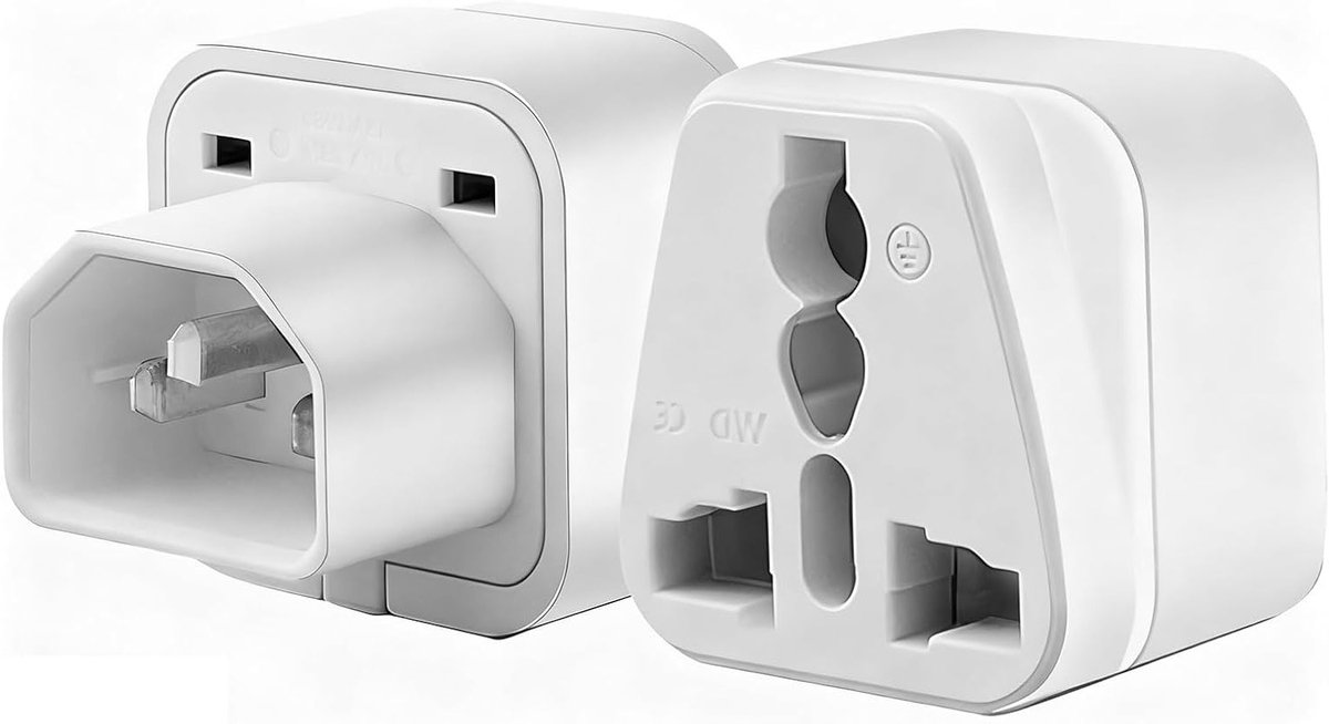 Universele C14 Stekker Set van 2 Stuks - Wit, Ideaal voor Elektronische Apparaten en Accessoires