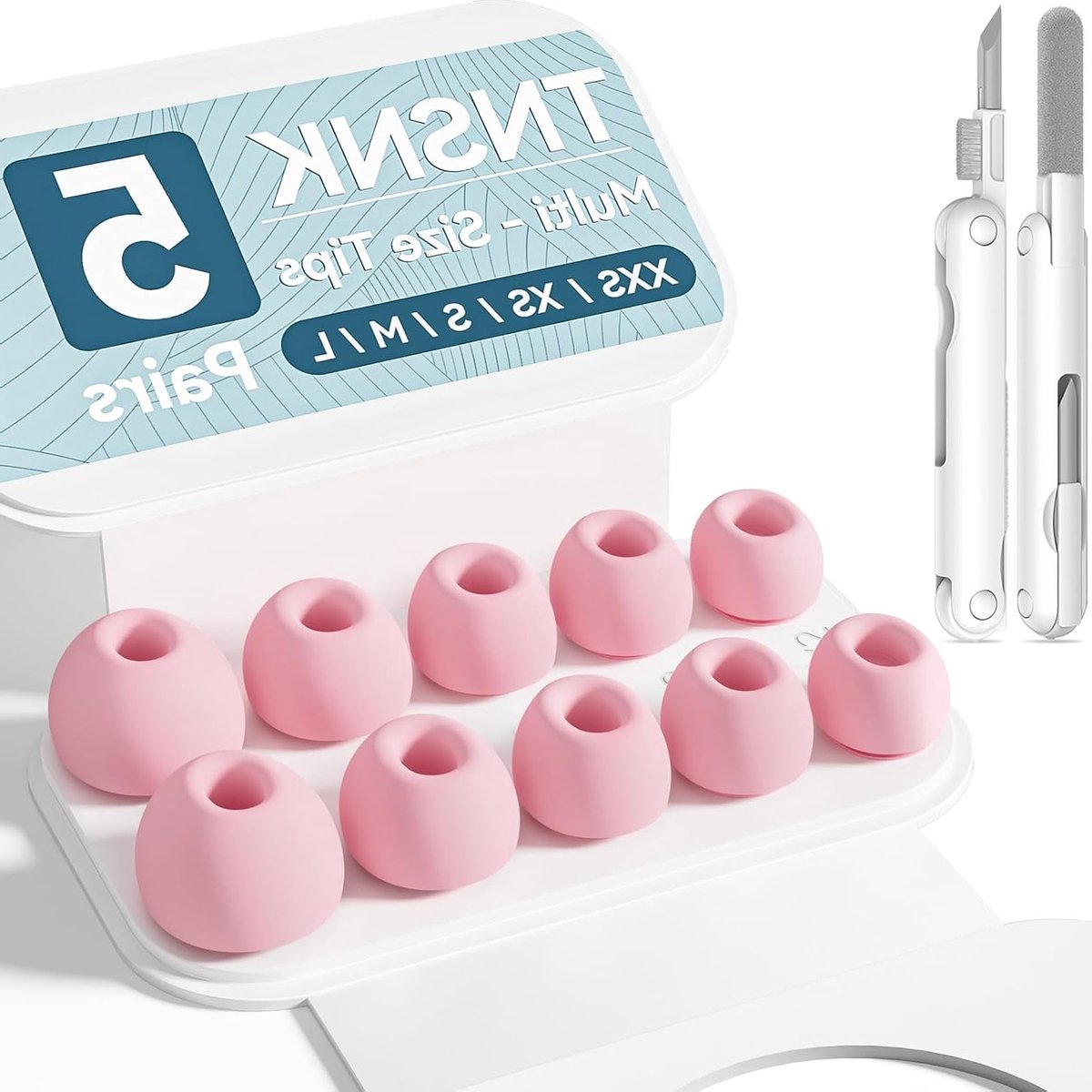 Vervangende Oordopjes voor AirPods Pro 3 Generatie met Reinigingskit en Organizer, Antislip Siliconen Tips in Roze - Perfecte Pasvorm en Comfort voor Lange Draagtijd