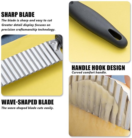 NTHProducts - Golf Cutter - Golf Snijder - Ergonomische Golf Snijder voor Aardappelen - Crinkle Chip Cutter - Geschikt voor Volwassenen en Kinderen van Nthproducts — afbeelding 5