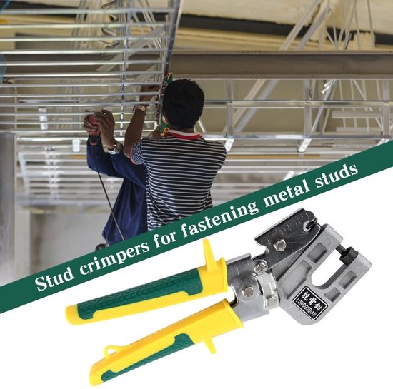 MTTProducts - Bolt Press Lock - Crimping Pliers - Handig voor metaalwerk - 250 mm - Ideaal voor drywall installatie - Groen & Geel van Mttproducts — afbeelding 3