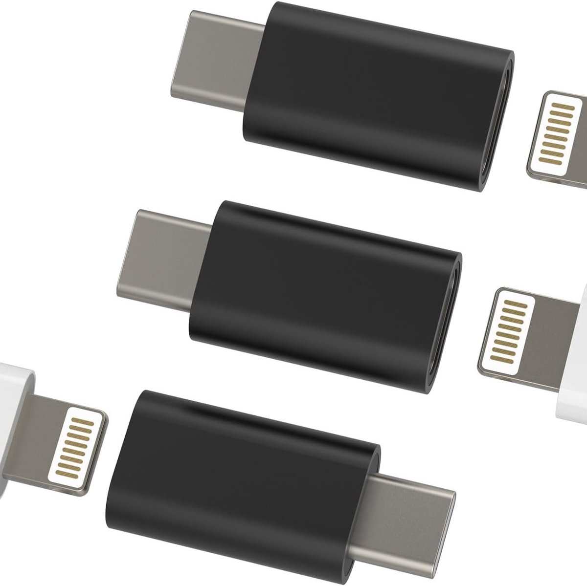 USB-C naar Lightning Adapter (3 stuks) - Type C Oplader voor iPhone, iPad, Xiaomi, Huawei, Samsung en meer - Geschikte Jack Female naar Male Plug Converter