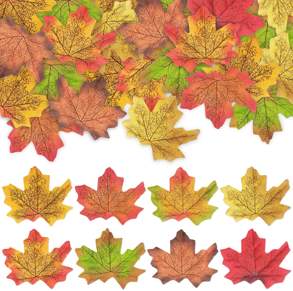NTHProducts - Kunstmatige Esdoornbladeren - 400 Stuks - Perfect voor Feestdecoratie - Herfstkleuren - Uitstekend voor Interieur en Evenementen