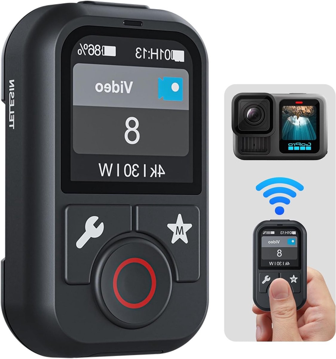 Draadloze Bluetooth afstandsbediening voor GoPro - kleurendisplay - handsfree bediening - ShopVlot