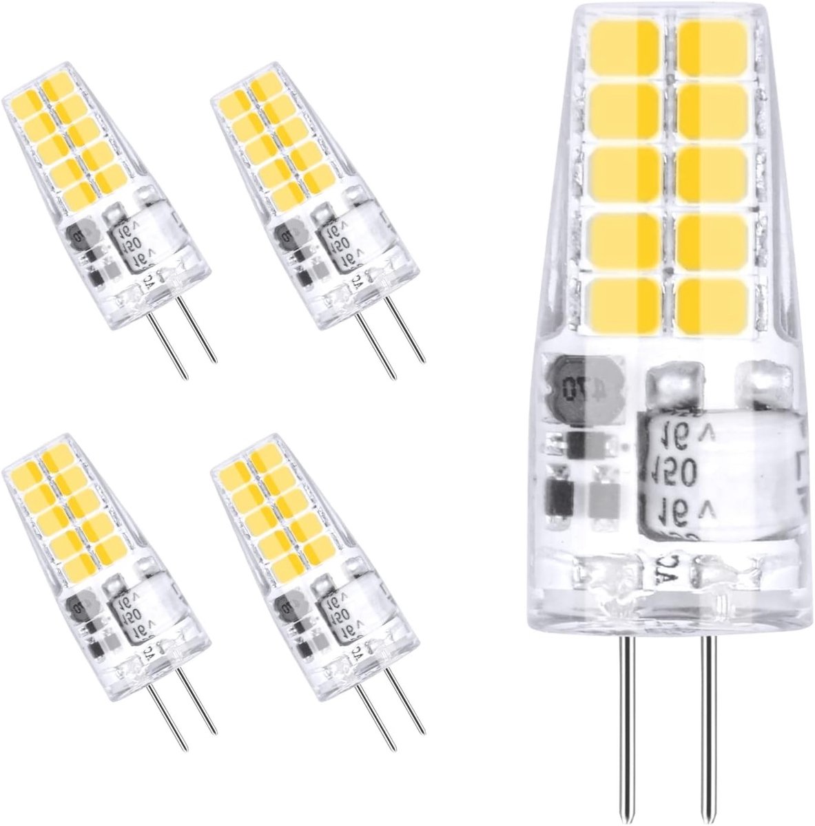 G4 LED Lampen met Siliconen Coating, Warm Wit 3000K, Energiezuinig, 360° Stralingshoek, Vervangt 30W Halogeen