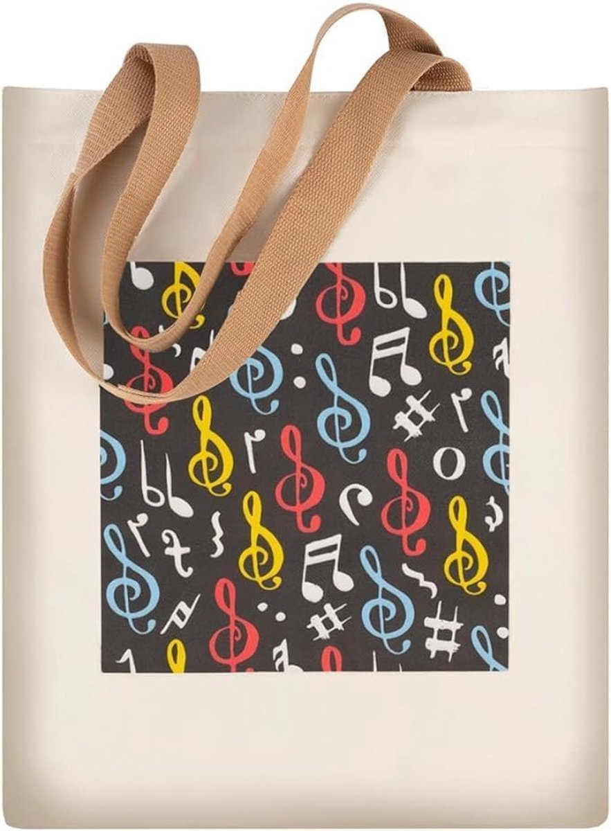 Herbruikbare Muziek Tote Bag voor Boodschappen, Muziekles en Reizen - Ideale Schoudertas voor Outdoor Activiteiten