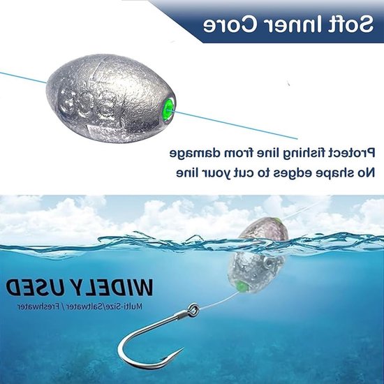Drop Shot Gewichten Set - 30 Stuks, Lood en Zink voor Zeevissen, Zoetwatervissen en Outdoor Sportactiviteiten - Verkrijgbaar in 2g/4g/6g/8g/10g/20g — afbeelding 5
