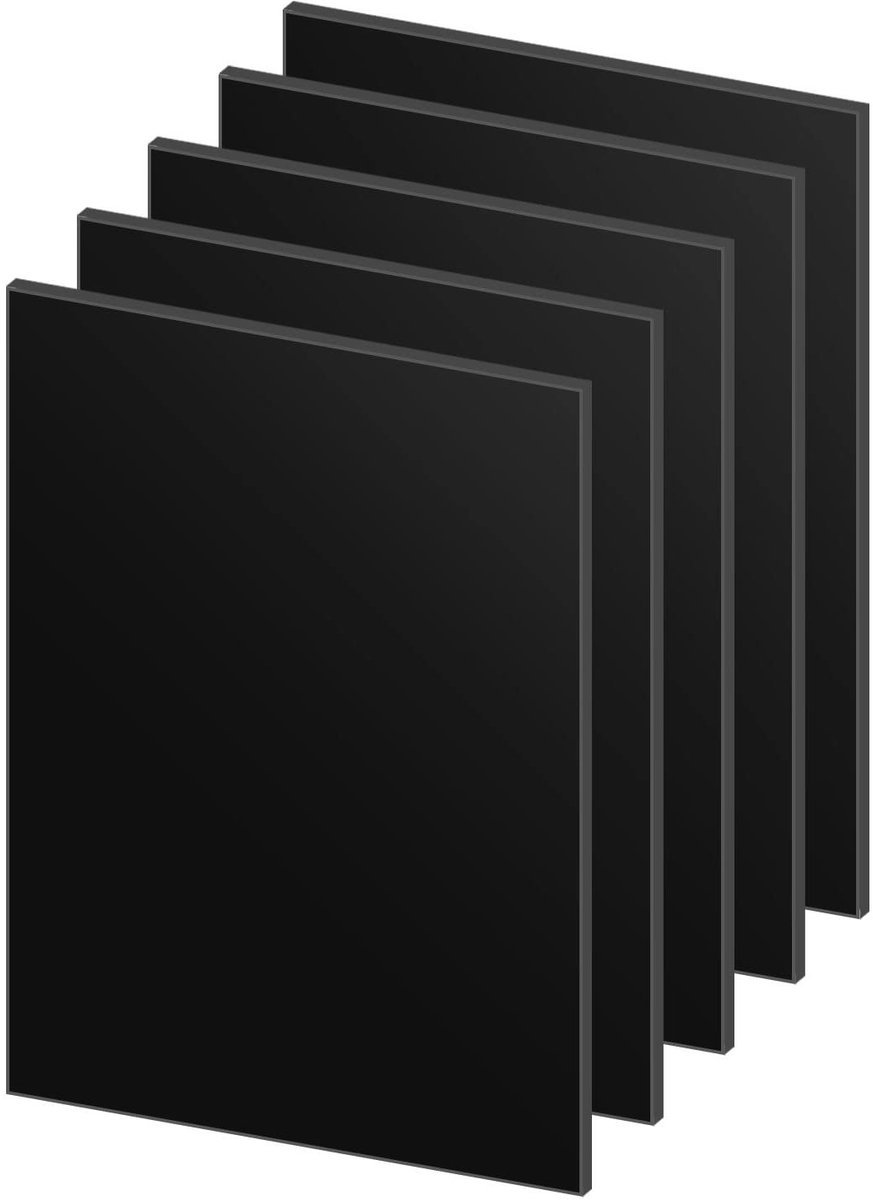 Lege Zwarte Acrylaatplaten voor Foto's, Schilderen en Creatieve Projecten - 5 Stuks (15 x 10 cm, 2mm Dikte)