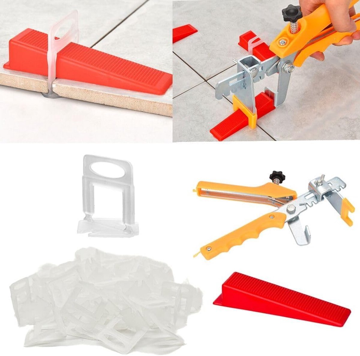 Professioneel Tegel Nivelleersysteem 3mm met Tegelknijpers, 300 Nivelleer Wedges en 100 Spacers voor Perfecte Tegelplaatsing en Nauwkeurige Afwerking