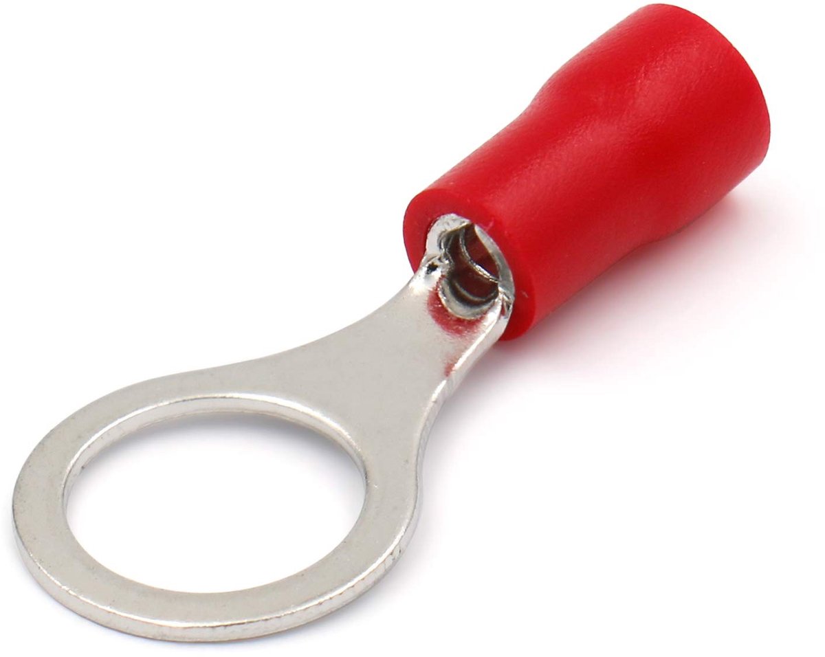 SPHProducts - Ring Terminal - Crimp Connectors - 100 Stuks - Rood - Elektrische Verbinding - Voor 0.5-1.5mm² - Geschikt voor Diverse Toepassingen