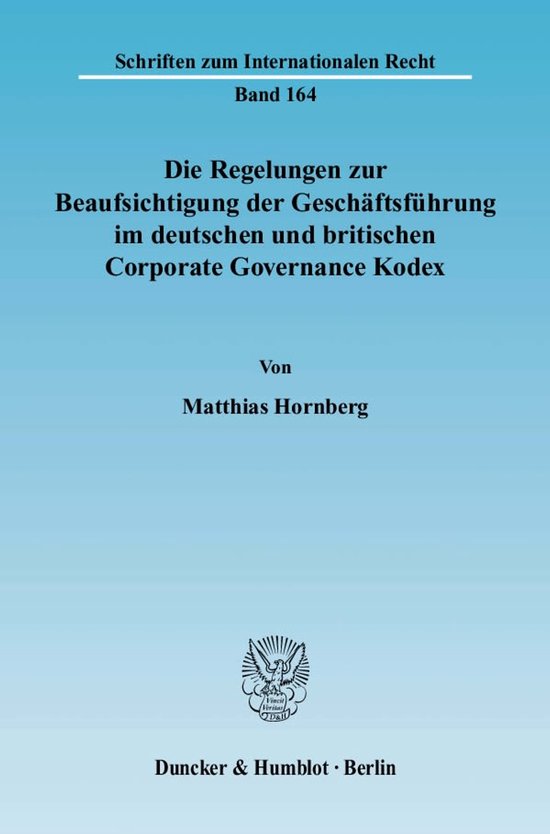 Die Regelungen zur Beaufsichtigung der Geschäftsführung im ... - cover