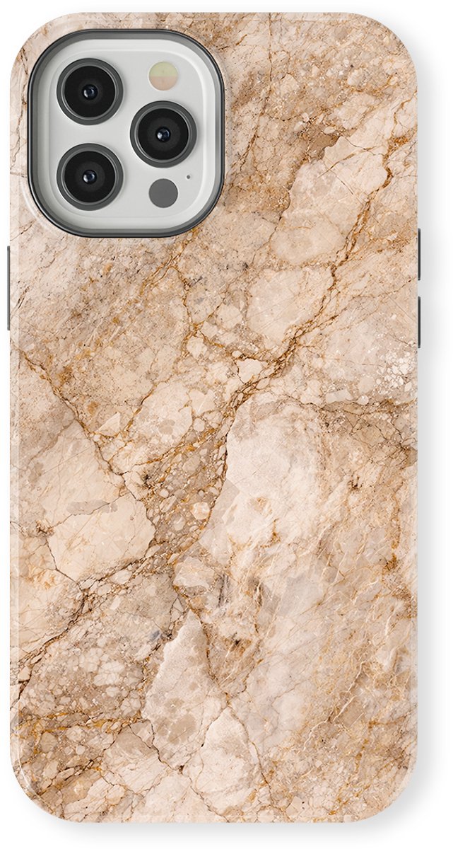 DripCase Hoesje geschikt voor iPhone 12 Pro Marmer | Marble Moods | Magnetisch Opladen | 2-in-1 Ontwerp | Luxe Marmeren Case geschikt voor iPhone 12 Pro Champagne Marble