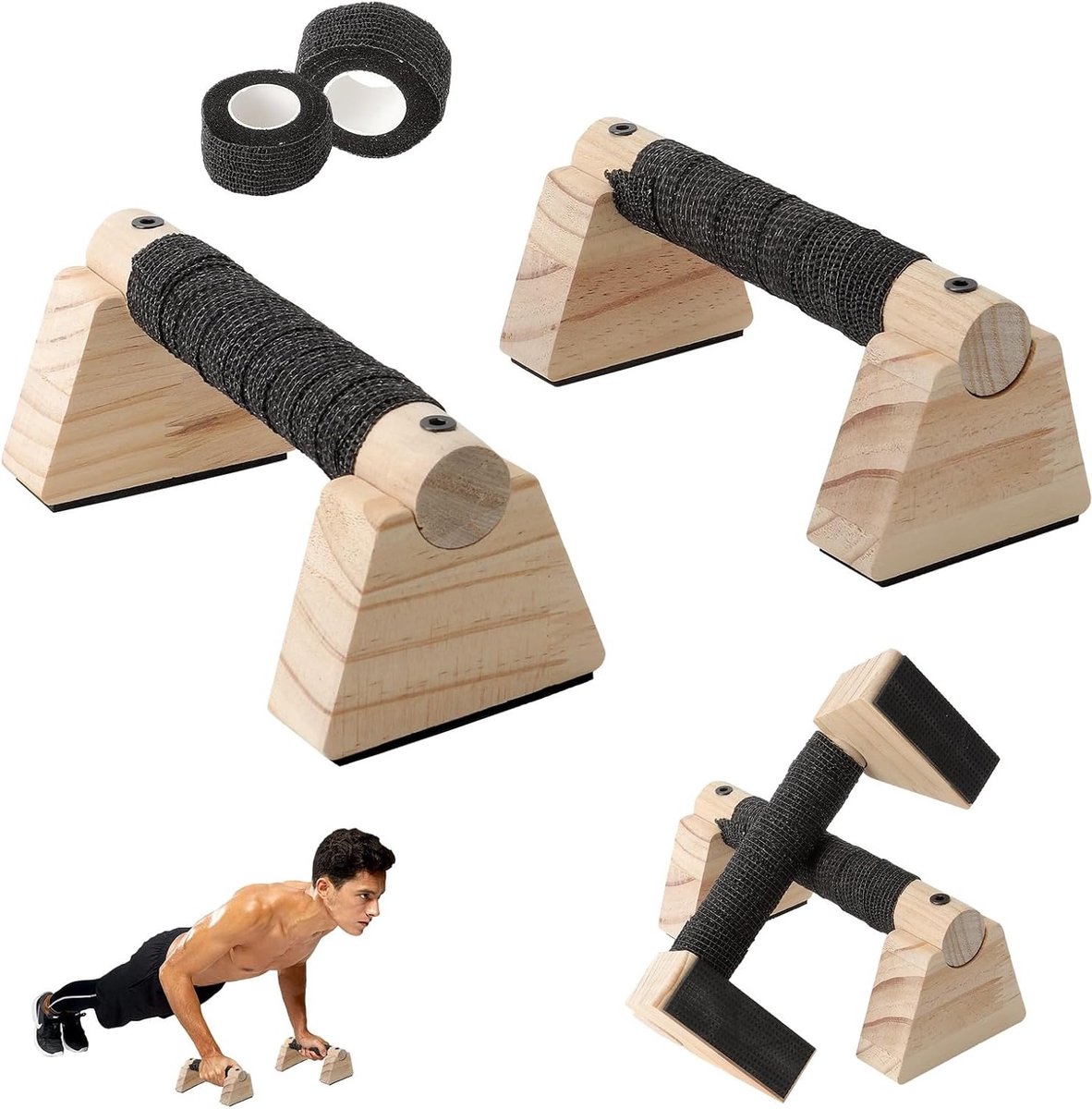 Ergonomische Push Up Handvatten voor Calisthenics - Antislip Parallettes voor Thuis Workout en Fitness met Polsbescherming