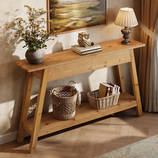 Gracie Oaks Console 63 po, table de canapé en bois pour le salon, table