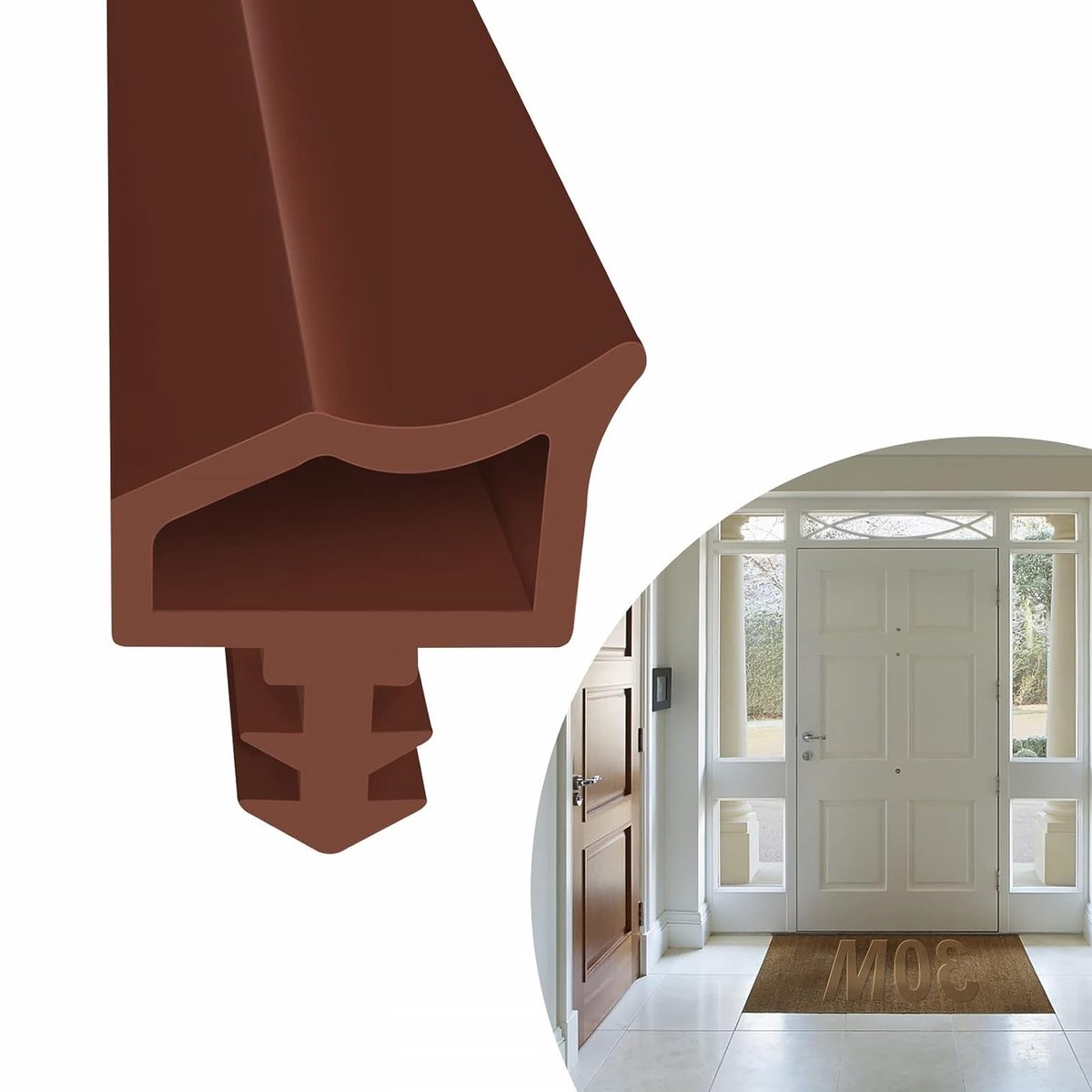 Deurafdichting voor houten deuren - Geluidsisolatie en botsbescherming - 30 meter lange deurstrip