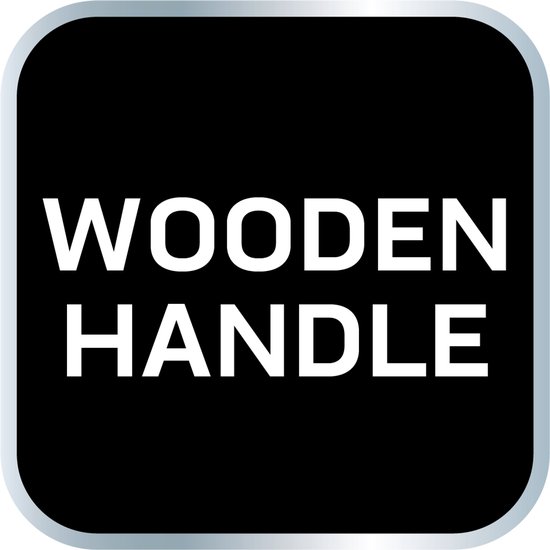 Tekst 'WOODEN HANDLE' in witte letters op een zwarte achtergrond.