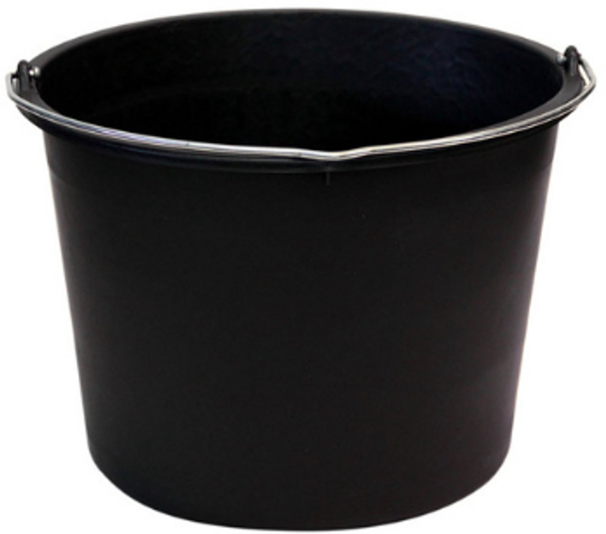 Bouwemmer - kunststof - zwart - metalen beugel - 12 liter