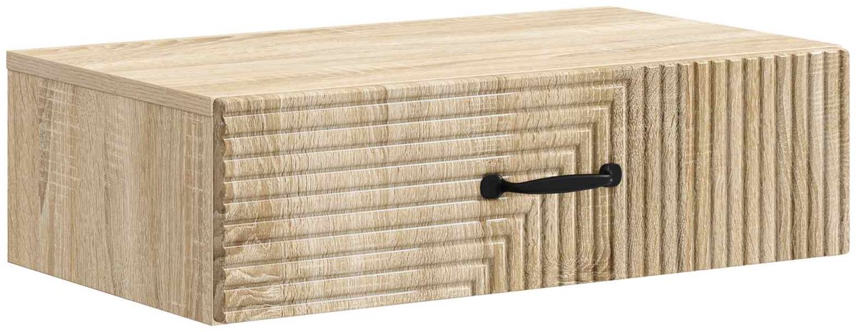 vidaXL Wandgemonteerde - Zijtafel - 59 - x - 34,5 - x - 17 - cm - Bewerkt - hout Sonoma eiken