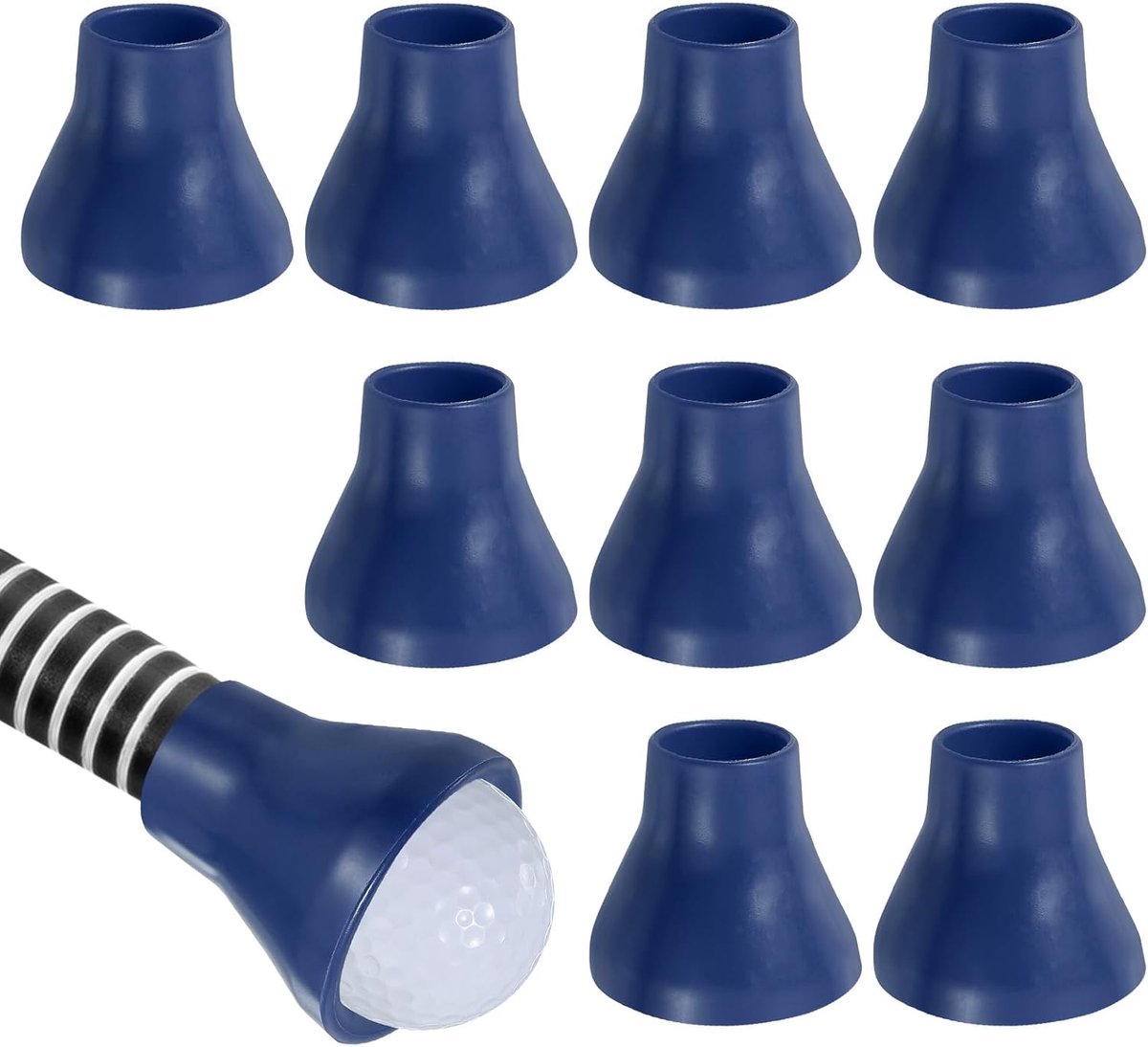 Golf Ball Retriever Gripper - 10 Pcs Golf Ball Suction Cup Gripper - Rubber Putter Grip Picker Upper Tools voor Golfers - Putter Swing Handle Accessoires - Donkerblauw