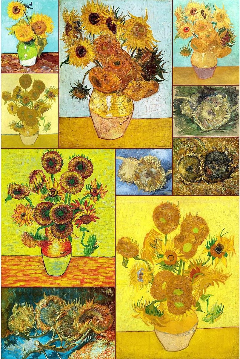 Legpuzzels Volwassenen - Kunst Puzzel - Ontspannend Tijdverdrijf - Hoge Resolutie Afbeelding - 1000 Stukjes - Zonnebloemen Collectie