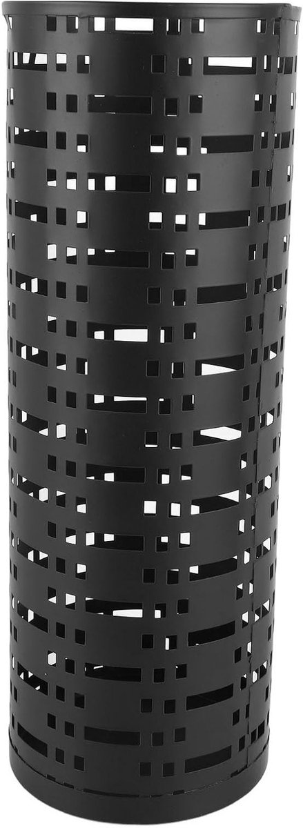Hollow Round Metal Umbrella Stand voor Entree, Stijlvolle Waterdichte Paraplu Houder, Ruimtebesparende en Sneldrogende Paraplu Rek voor Thuis, Kantoor en Buiten, Zwart