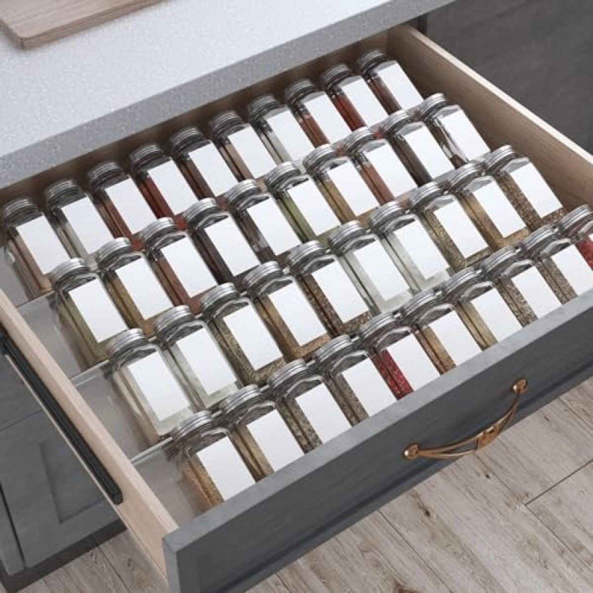 Kruiden Organizer - Lade Inzet - Keuken Lades - Uittrekbaar Ontwerp - 4 Delig - Transparant